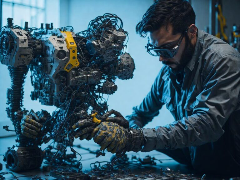 An_engineer_working_on_a_complicated_robot_2